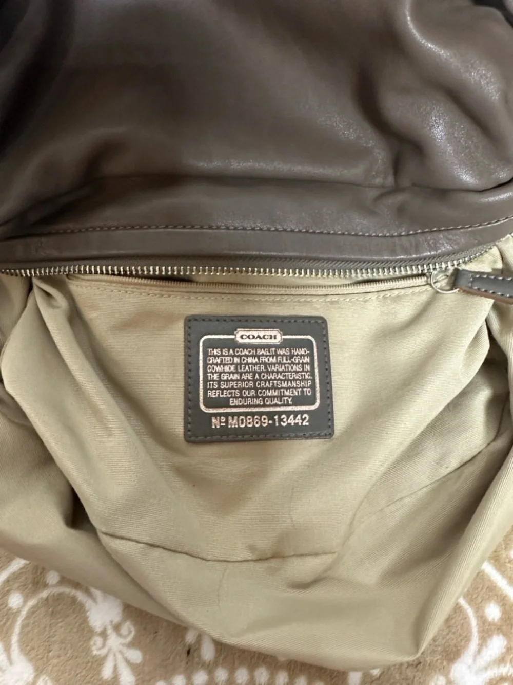 COACH Y2K PARKER TAUPE SOHO PLEATED LEATHER HOBO BAG 13442